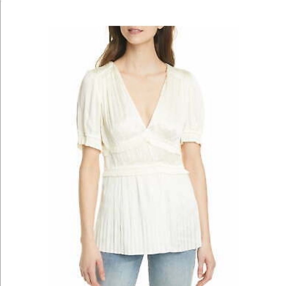 Polo Ralph Lauren Joclyn Pleat Satin Blouse Top